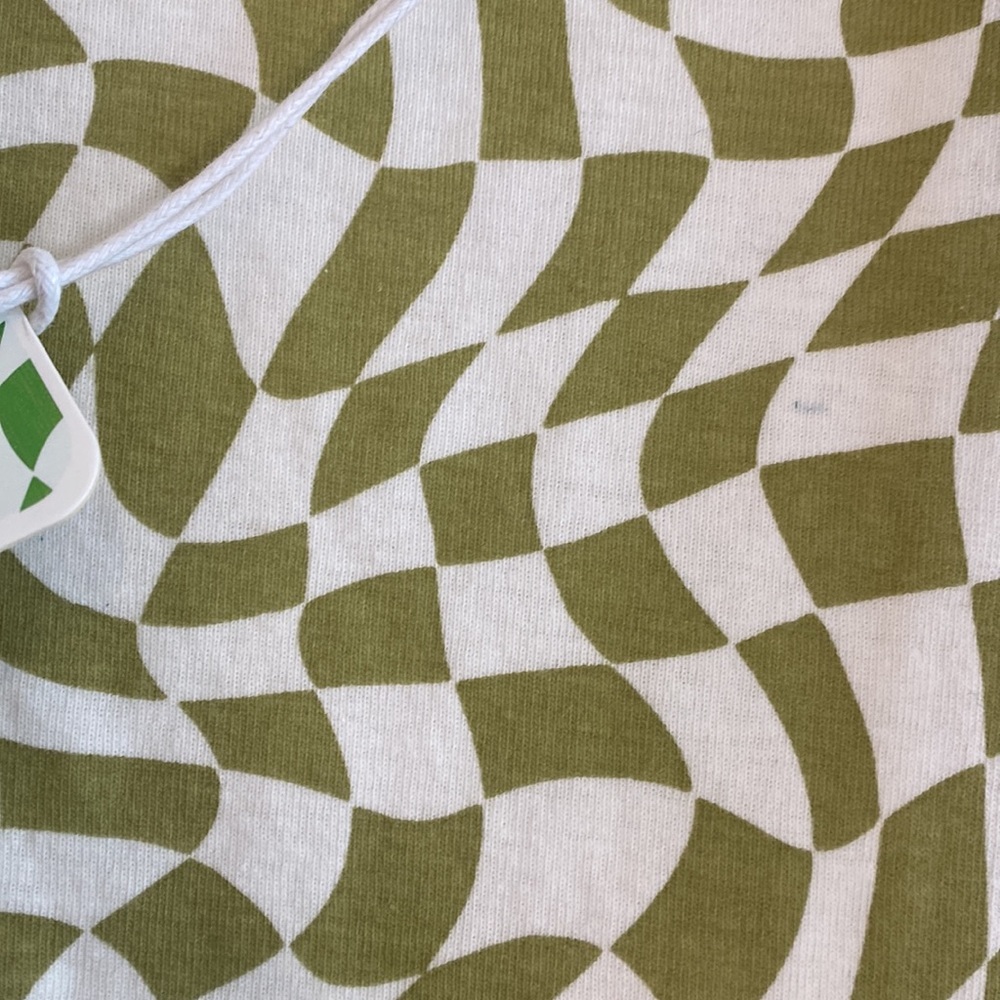 FUN GHANDA Green & White tank top size 10 retro groovy style with ghanda logo - Picture 10 of 10
